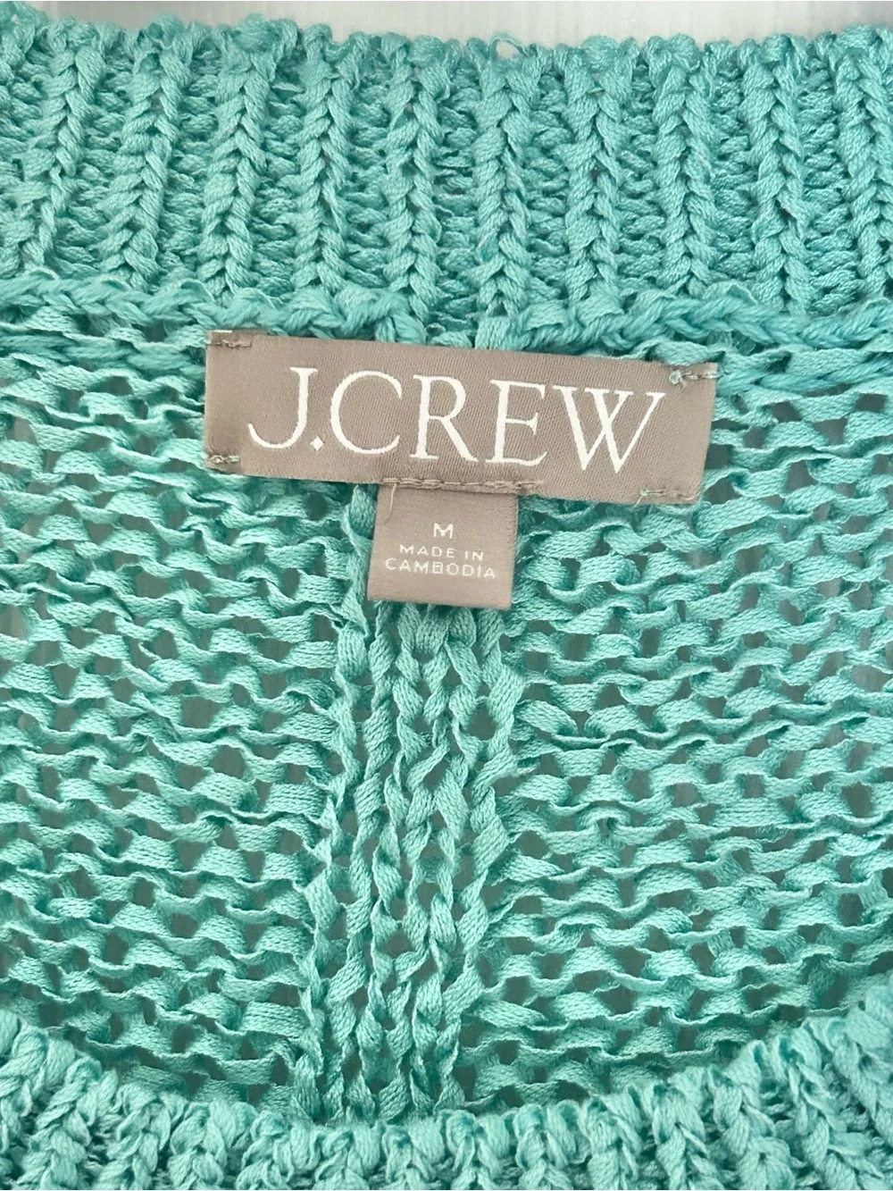 J.Crew Montauk Pullover Crewneck Sweater Top in Liquid Teal Medium M